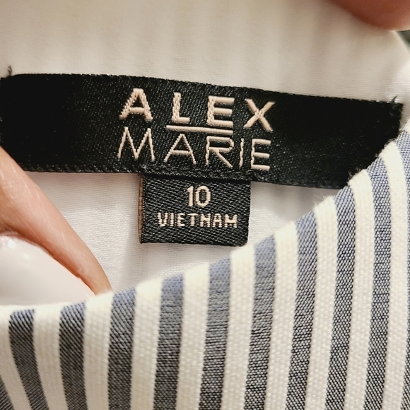 Alex Marie | Women's Sleeveless Striped Sheath Dress (Size 10) - Picture 2 of 12